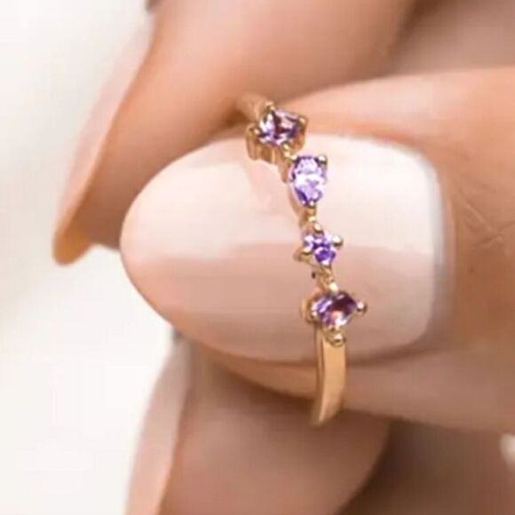 925 beautiful sparkling promise ring sz 6 - Picture 3 of 5